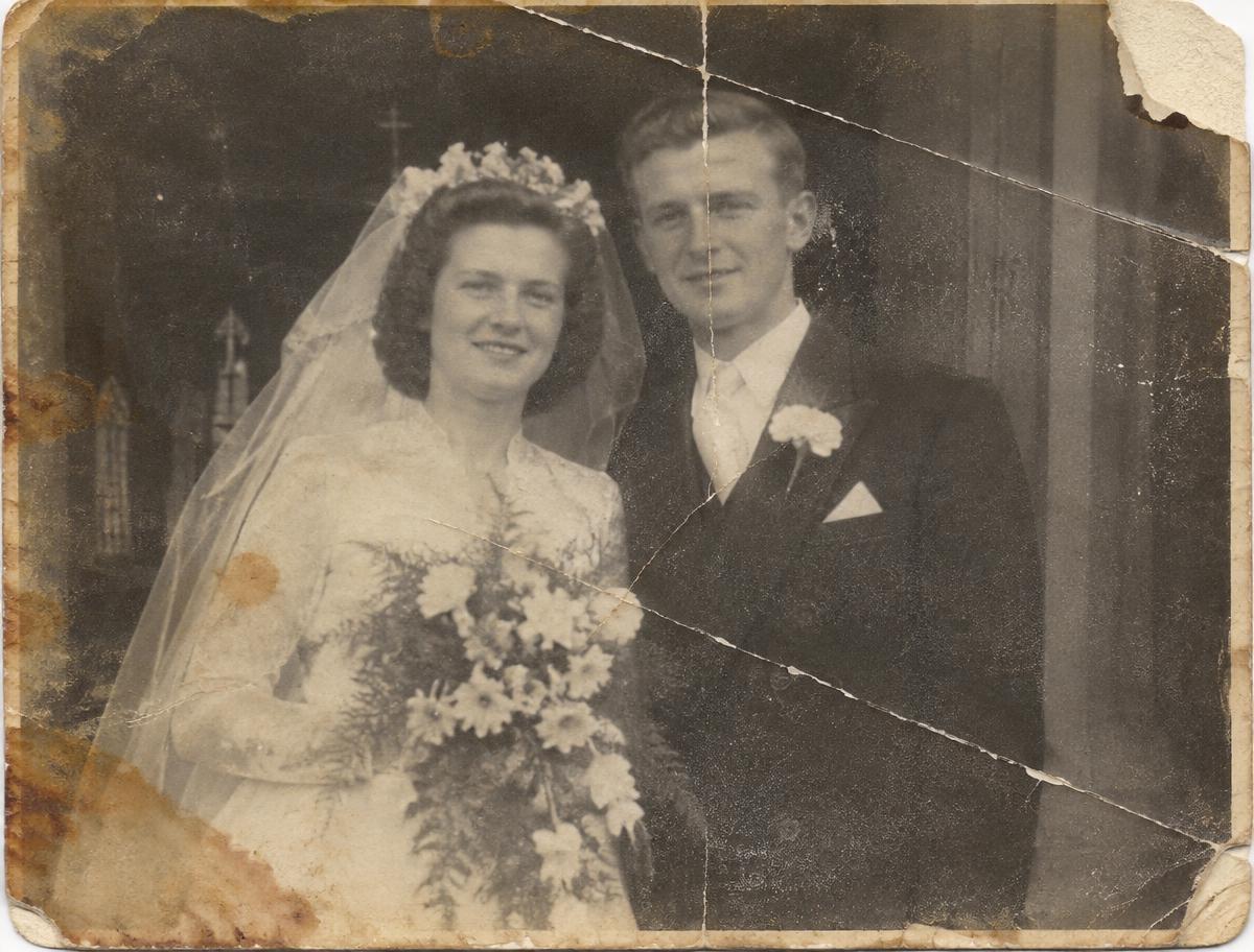 Original: a 1950s wedding portrait